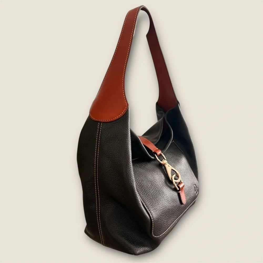 Dooney and Bourke Pebble Grain Leather Logo Lock Shoulder Bag - Picture 3 of 14